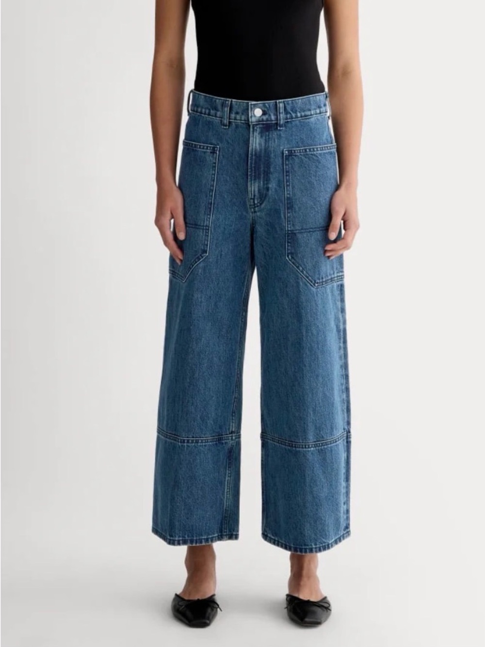 Everlane Way-High Gardener Cropped Jean Wide-Leg Patch Pocket size 25R